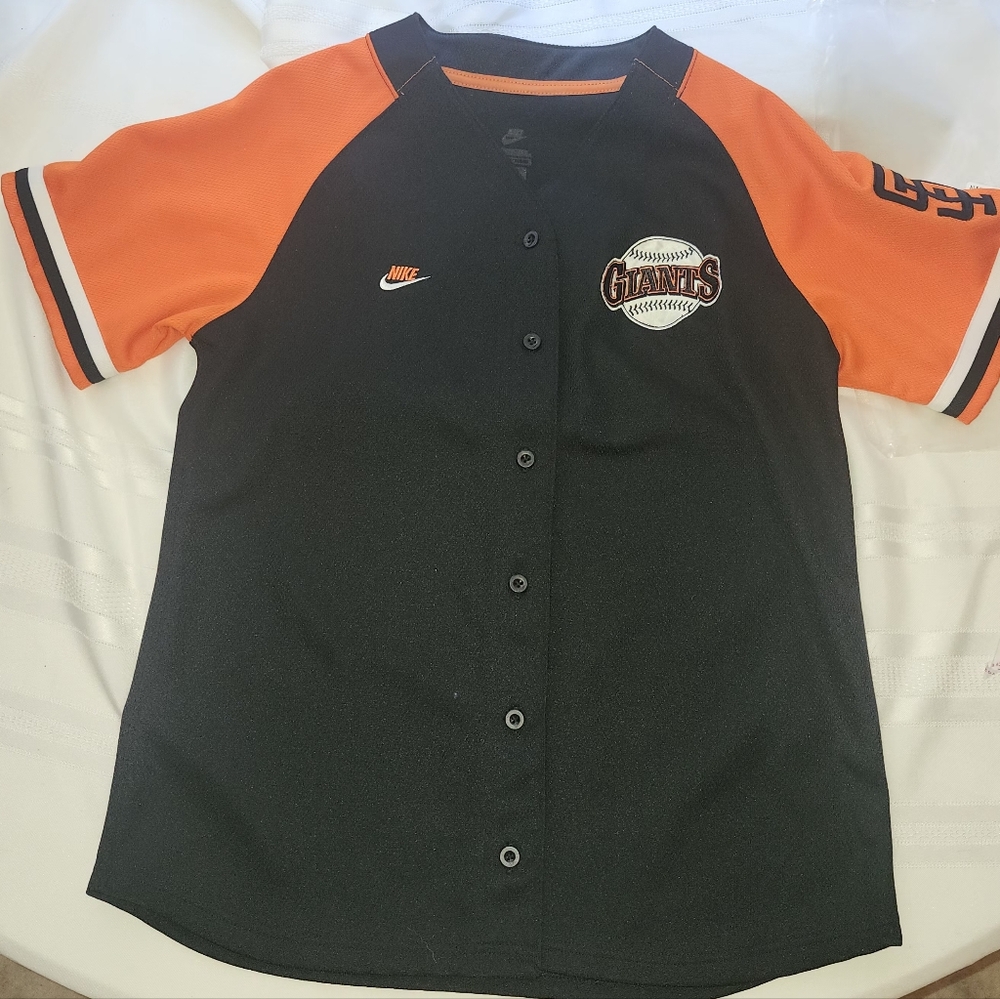 San Fransisco Giants Nike Black and Orange Raglan Sleeve Shirt Medium